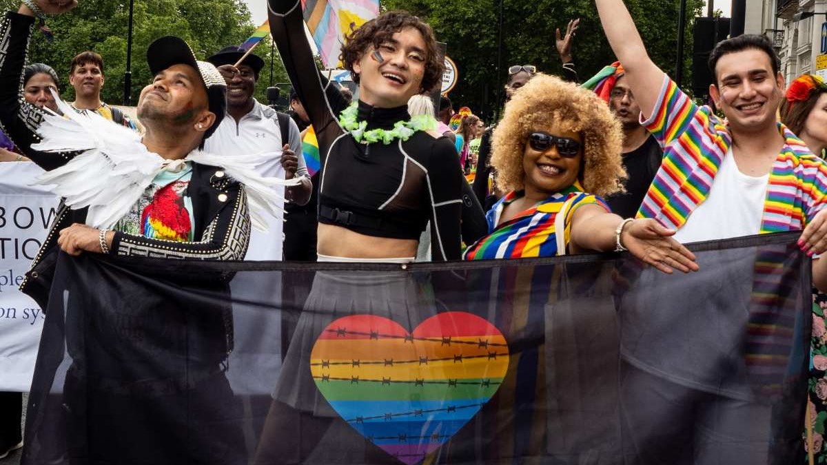 A bunch of LGBTQ people at Pride