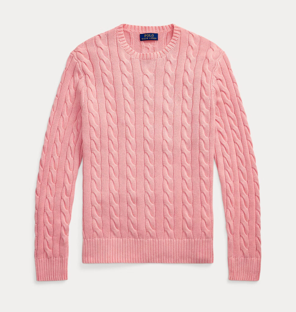 Ralph Lauren pink cable knit jumper 