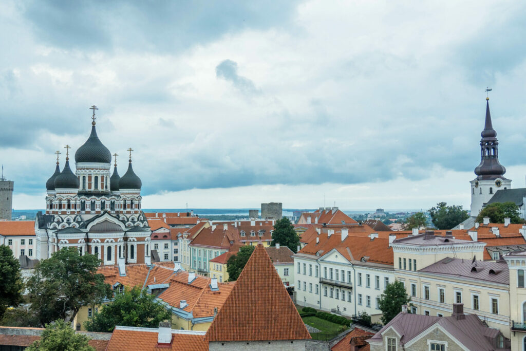 Alexander Nevsky Cathedral viewed from Niguliste Museum Tallinn, Estonia