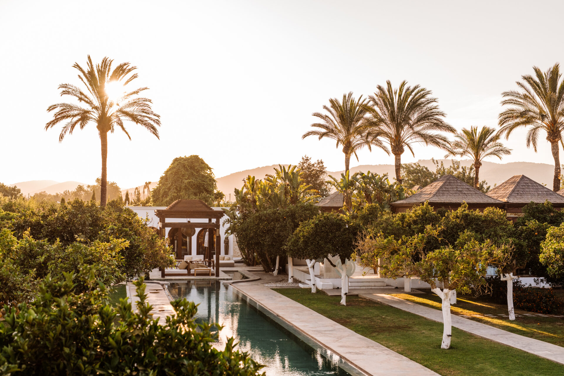 The stunning grounds of Atzaro Agroturismo Hotel in the north of Ibiza.