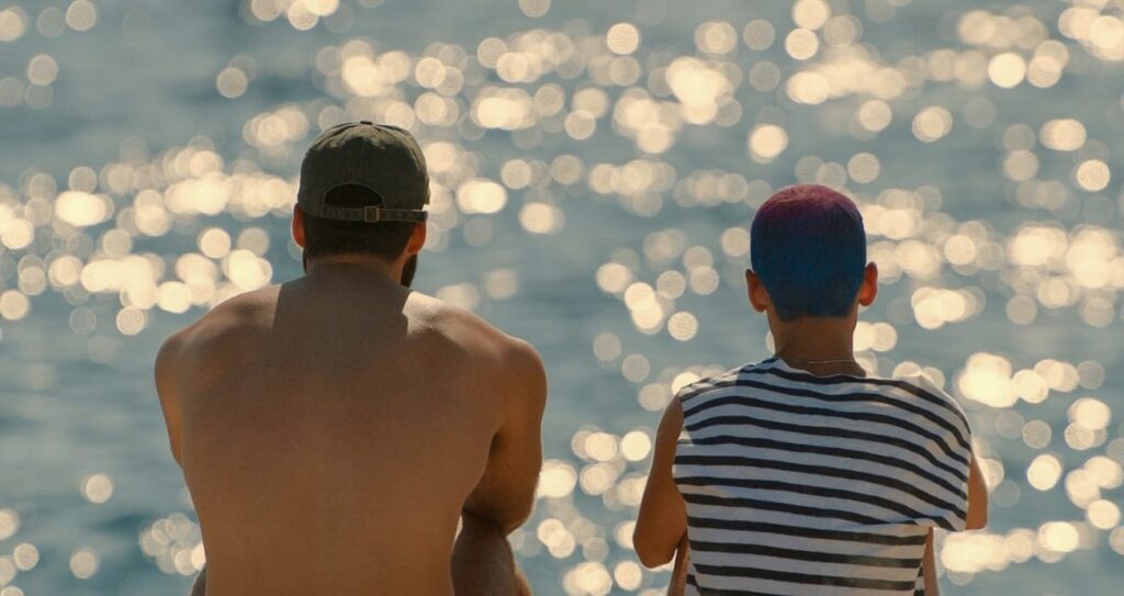 Actors Yorgos Tsiantoulas and Andreas Labropoulos on the nudist beach in The Summer of Carmen