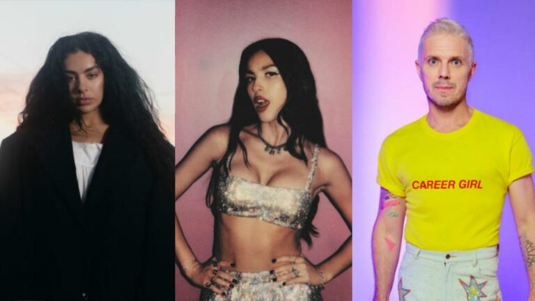 Charli xcx, Olivia Rodrigo and Jake Shears of Scissor Sisters