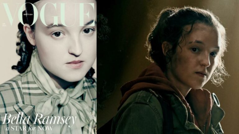 Bella Ramsey on the cover of British Vogue and in The Last of Us