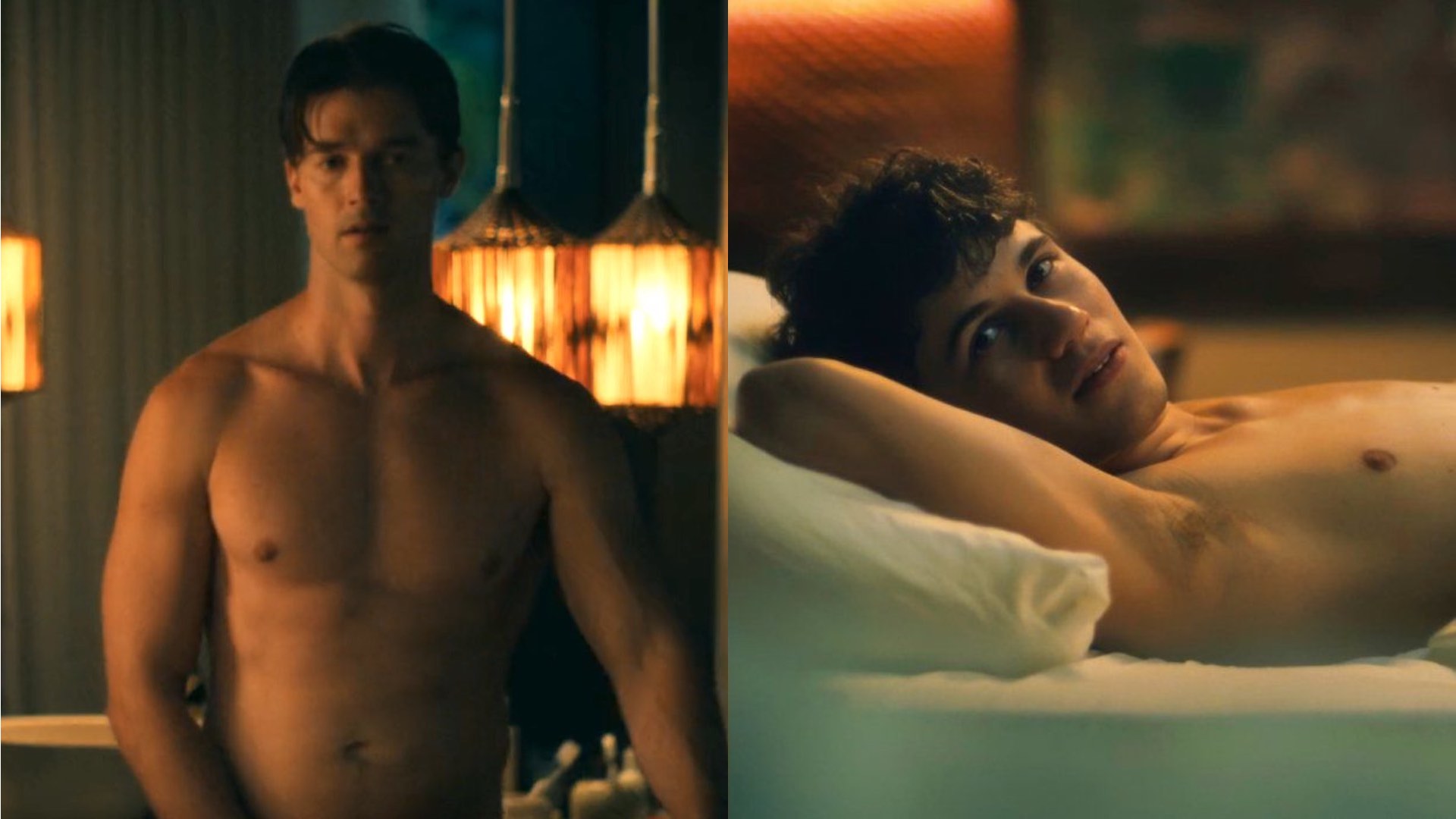 Patrick Schwarzenegger and Sam Nivola in The White Lotus (Images: HBO)